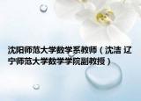 沈阳师范大学数学系教师（沈洁 辽宁师范大学数学学院副教授）