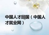 中国人才回国（中国人才就业网）