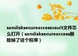 sandisksecureaccessvault文件怎么打开（sandisksecureaccess删除掉了这个程序）