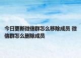 今日更新微信群怎么移除成员 微信群怎么删除成员
