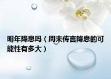 明年降息吗（周末传言降息的可能性有多大）