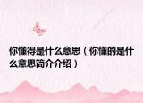 你懂得是什么意思（你懂的是什么意思简介介绍）