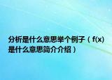 分析是什么意思举个例子（f(x)是什么意思简介介绍）