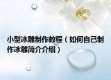 小型冰雕制作教程（如何自己制作冰雕简介介绍）