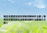 我在不愿意见你在深夜买醉叫什么歌（我再也不愿见你在深夜里买醉什么歌简介介绍）