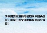 李保田姜文演的电视剧永不回头剧照（李保田姜文演的电视剧简介介绍）