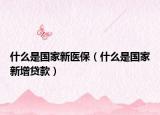 什么是国家新医保（什么是国家新增贷款）