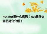 nut nut是什么意思（nut是什么意思简介介绍）