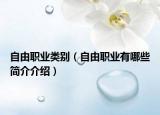 自由职业类别（自由职业有哪些简介介绍）