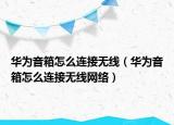 华为音箱怎么连接无线（华为音箱怎么连接无线网络）