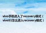 vivo手机进入了recovery模式（vivoS1怎么进入recovery模式）