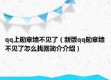 qq上勋章墙不见了（新版qq勋章墙不见了怎么找回简介介绍）