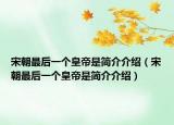 宋朝最后一个皇帝是简介介绍（宋朝最后一个皇帝是简介介绍）