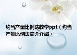 约当产量比例法教学ppt（约当产量比例法简介介绍）