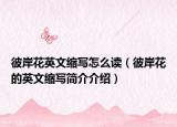 彼岸花英文缩写怎么读（彼岸花的英文缩写简介介绍）