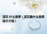 深沉 什么意思（深沉是什么意思简介介绍）