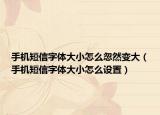 手机短信字体大小怎么忽然变大（手机短信字体大小怎么设置）