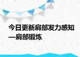 今日更新肩部发力感知—肩部锻炼