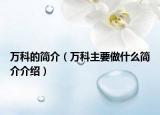 万科的简介（万科主要做什么简介介绍）
