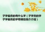 子字偏旁的有什么字（子字旁的字 子字偏旁的字有哪些简介介绍）