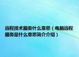 远程技术服务什么意思（电脑远程服务是什么意思简介介绍）