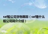 saf船公司货物跟踪（saf是什么船公司简介介绍）