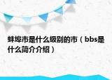 蚌埠市是什么级别的市（bbs是什么简介介绍）