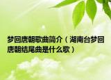 梦回唐朝歌曲简介（湖南台梦回唐朝结尾曲是什么歌）
