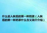 什么是入秋后的第一杯奶茶（入秋后的第一杯奶茶什么含义简介介绍）