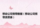 移动公司宽带数据（移动公司宽带资费表）