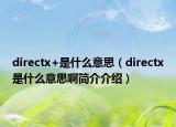 directx+是什么意思（directx是什么意思啊简介介绍）