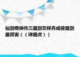 仙剑奇侠传三魔剑怎样养成使魔剑最厉害（（详细点））