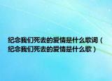 纪念我们死去的爱情是什么歌词（纪念我们死去的爱情是什么歌）