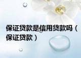 保证贷款是信用贷款吗（保证贷款）