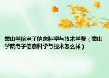 泰山学院电子信息科学与技术学费（泰山学院电子信息科学与技术怎么样）