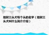 地狱三头犬每个头的名字（地狱三头犬叫什么简介介绍）