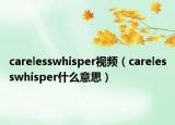 carelesswhisper视频（carelesswhisper什么意思）