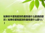 如果你不爱我就别伤害我是什么歌曲的歌词（如果你爱我就别伤害我是什么歌\