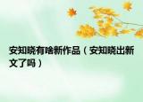 安知晓有啥新作品（安知晓出新文了吗）
