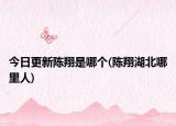 今日更新陈翔是哪个(陈翔湖北哪里人)