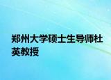 郑州大学硕士生导师杜英教授