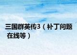 三国群英传3（补丁问题  在线等）
