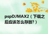 pspDJMAX2（下载之后应该怎么存放?）