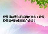 昏头昏脑类似的成语有哪些（昏头昏脑类似的成语简介介绍）