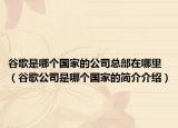 谷歌是哪个国家的公司总部在哪里（谷歌公司是哪个国家的简介介绍）