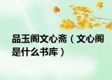 品玉阁文心斋（文心阁是什么书库）