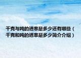 千克与吨的进率是多少还有哪些（千克和吨的进率是多少简介介绍）