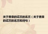 关于善意的谎言的名言（关于善意的谎言的名言和诗句）