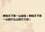 奇险天下第一山是指（奇险天下第一山是什么山简介介绍）