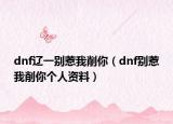 dnf辽一别惹我削你（dnf别惹我削你个人资料）